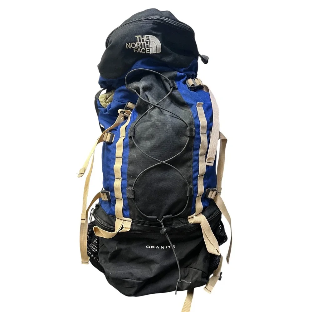 The North‎ Face Granite Internal Frame Backpack Blue Black Tan Hiking Med
